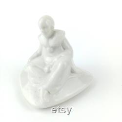 Antique French Style Harlekin Powder box Lid top, German Porcelain Powder Box, French Harlekin, Altered Art part, Hertwig Germany circa 1920