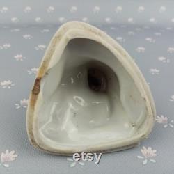 Antique French Style Harlekin Powder box Lid top, German Porcelain Powder Box, French Harlekin, Altered Art part, Hertwig Germany circa 1920