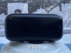 Antique French Vanity Jewelry Box Powder Jar Trinket Case Silver with Water Lilies