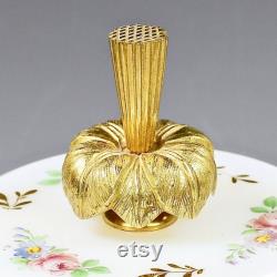 Antique French opaline glass Trinket Vanity Box R.Noirot gilded bronze stopper