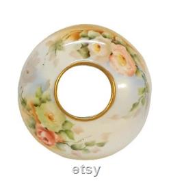 Antique GDA Limoges Hair Receiver Powder Trinket Box Hand Painted Roses Victorian Vintage Vanity Shabby Cottage Boudoir