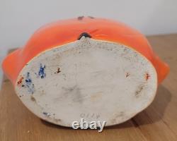 Antique German Half Doll Feather Hat Porcelain Powder Trinket Jar Dresser Box