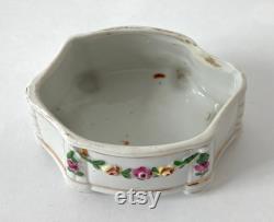Antique German Mandolin Pierrot Clown Hand Painted Porcelain Vanity Powder Box Powder Jar Trinket Dresser Box (4.25 inch 11cm)