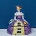 Antique German Sitzendorf Porcelain Victorian Lady Figure Powder Box Half Doll Powder Puff Holder- Dressing Table Trinket Box 1920-30s