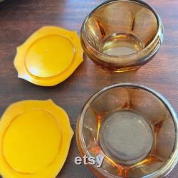 Antique Glass and Celluloid Powder Dish or Container 2 Available