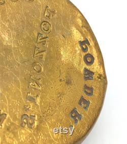 Antique Gold Puff Box 1895 Pozzonis Complexion Powder Tin Premium Give Away with Purchase 3 inches Patterned Metal Vanity Display