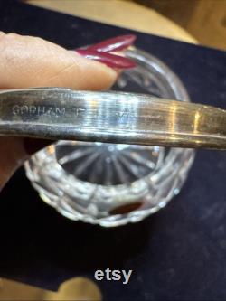 Antique Gorham Germany Victoria Silver Lid Crystal Trinket Power Jar