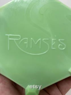 Antique Green Slag Glass Powder Box Ramses Paris Bathroom Decor Vanity