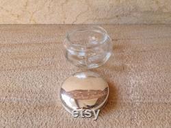 Antique Hallmarked Sterling Silver Topped Crystal Vanity Powder Jar Chester 1911 Richard Griffin