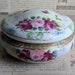 Antique Hand-Painted Floral Rose Lidded Powder Bowl FREE SHIPPING
