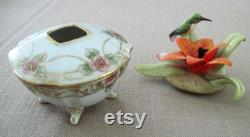 Antique Hand Painted Nippon Porcelain China Hair Receiver Circa 1910's