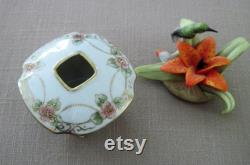 Antique Hand Painted Nippon Porcelain China Hair Receiver Circa 1910's