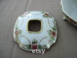 Antique Hand Painted Nippon Porcelain China Hair Receiver Circa 1910's