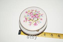 Antique Hand Painted Porcelain Footed Powder Jar