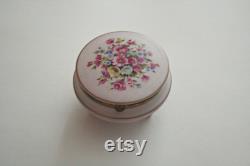 Antique Hand Painted Porcelain Footed Powder Jar
