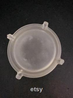 Antique Handheld Portrait Lid Vanity Mirror with Powder Puff Glass Bottom 1900