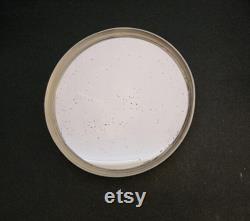 Antique Handheld Portrait Lid Vanity Mirror with Powder Puff Glass Bottom 1900