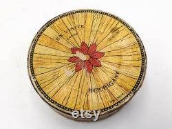 Antique Houbigant Paris Face Powder Box, Floral Art Deco Vanity Decor