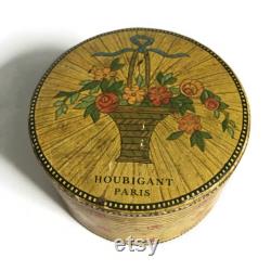 Antique Houbigant Powder Box, 1920s 1930s, Les Temps Des Lilas, Parisian, French Perfume Powder Collectible Packaging