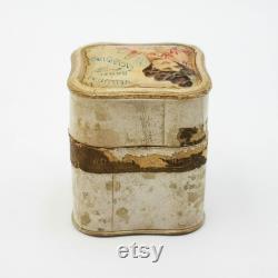 Antique Italian face powder box, Vellutina Banfi, Art Nouveau lady and cyclamens, boudoir collectible antique face powder cardboard box