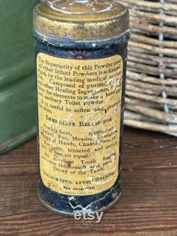 Antique Late 1800s Mennen's Borated Talcum Toilet Powder Tin Infant and Adult