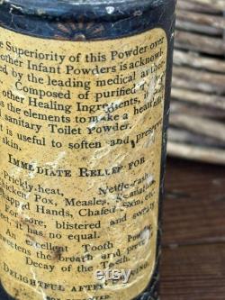 Antique Late 1800s Mennen's Borated Talcum Toilet Powder Tin Infant and Adult