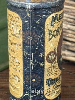 Antique Late 1800s Mennen's Borated Talcum Toilet Powder Tin Infant and Adult