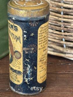 Antique Late 1800s Mennen's Borated Talcum Toilet Powder Tin Infant and Adult