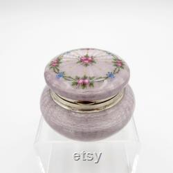 Antique Lavender, Roses, Garland, Austrian 925 Sterling and Enamel Dresser Box