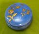 Antique Limoges Powder Box D&C Heavenly Blue Gold Daisy Butterfly Dresser Jar