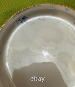 Antique Limoges Powder Box D&C Heavenly Blue Gold Daisy Butterfly Dresser Jar