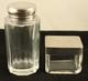 Antique Mappin & Webb Sterling Silver Glass Vanity Dresser Jar & Powder Box