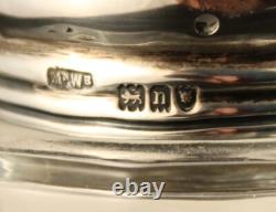 Antique Mappin & Webb Sterling Silver Glass Vanity Dresser Jar & Powder Box
