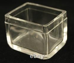 Antique Mappin & Webb Sterling Silver Glass Vanity Dresser Jar & Powder Box