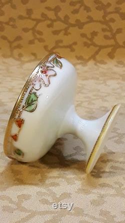 Antique Nippon Powder Box Trinket Dish Ring Box Hand Painted Victorian Shabby Cottage Chic