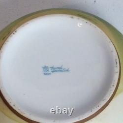 Antique Nippon Powder Box withLid Hand Painted Landscape Scene Trees Water Church