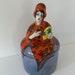 Antique Noritake Figural Lady Porcelain Powder Jar