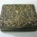 Antique Ottoman Silver Powder Box Handcrafted Filigree Trinket Box 19th Century Turkish Vanity Decor, Double Lid And Mirror 105 Gr