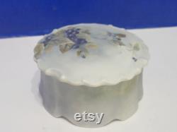 Antique Porcelain Powder Jar Hand Painted Blueberries