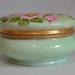 Antique Porcelain Trinket Box Hand Painted Roses, Gold Gilt, Victorian Boudoir Decor