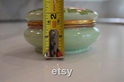 Antique Porcelain Trinket Box Hand Painted Roses, Gold Gilt, Victorian Boudoir Decor