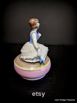 Antique Powder Dish, Vanity Jar, Dresser Jar, Trinket Jar, Germany D R P, Flapper Doll, Half Doll Related, RARE find, Half Doll, PRISTINE