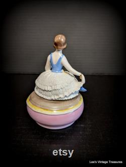 Antique Powder Dish, Vanity Jar, Dresser Jar, Trinket Jar, Germany D R P, Flapper Doll, Half Doll Related, RARE find, Half Doll, PRISTINE