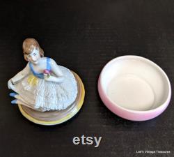 Antique Powder Dish, Vanity Jar, Dresser Jar, Trinket Jar, Germany D R P, Flapper Doll, Half Doll Related, RARE find, Half Doll, PRISTINE