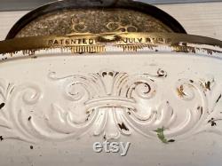 Antique Pozzoni Powder Box 1920s White Embossed Copper Vanity Tin, Victorian Cosmetic Container