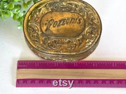Antique Pozzonis Brass Powder Box Hinged Vanity Box