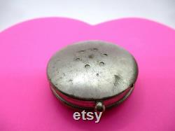 Antique RICHARD HUDNUT Paris New York Complimentary Nickel Silver Tone Sachet Holder Powder Sifter