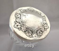 Antique R W and Sons Sterling Silver Cut Glass Powder Jar