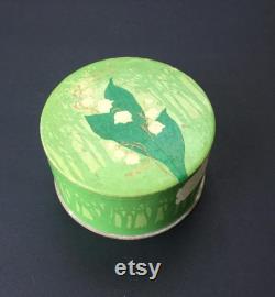 Antique Renaud Paris 1817 Cardboard Powder Box with Finest Face Powder in the World Still has Powder and Applicator