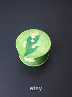 Antique Renaud Paris 1817 Cardboard Powder Box with Finest Face Powder in the World Still has Powder and Applicator